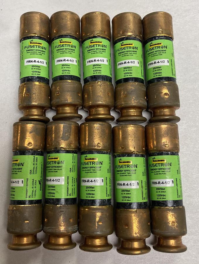 Cooper Bussmann,FRN-R-4-1/2,Fusetron Fuse Lot Of 10 New In Box