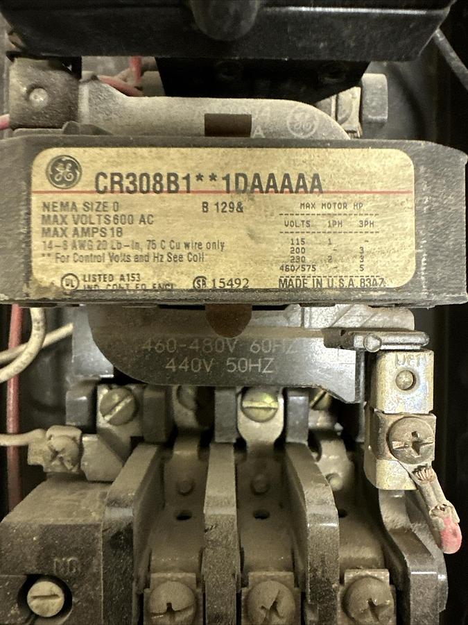 Used GE,CR308B1**1DAAAAA,SIze 0 W/GE 300 Line Control Enclosure