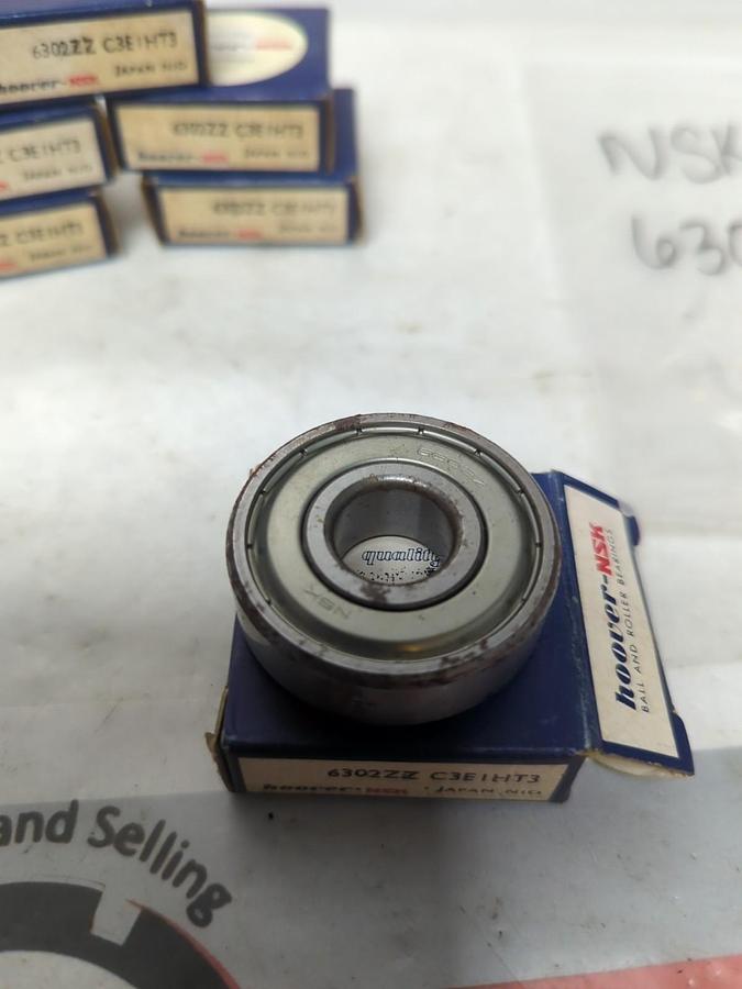 NSK,6302ZZ,DEEP GROOVE BALL BEARING DOUBLE METAL SHIELDED LOT OF 6 NOS