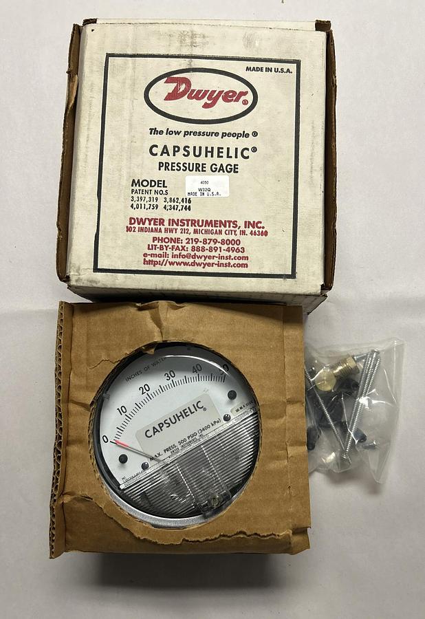 Used DWYER,4050C,PRESSURE SWITCH 0-50IN NEW