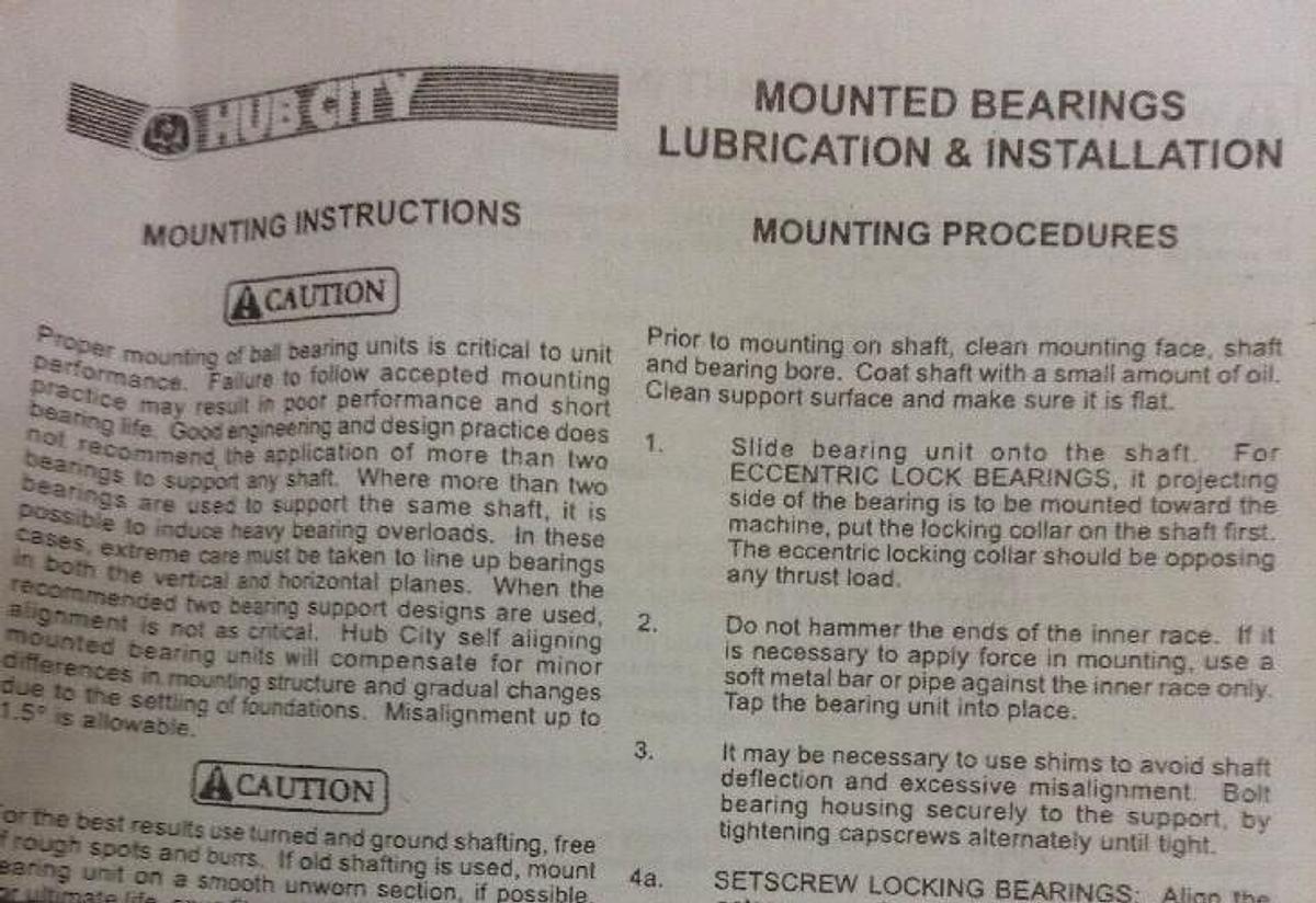 Hub City,TU220X3/4,Industrial Line Take up Bearing LOT OF 2