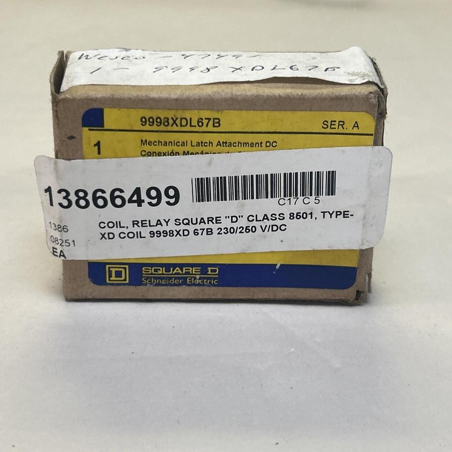 SQUARE D,9998XDL67B,RELAY COIL 250VDC NOS
