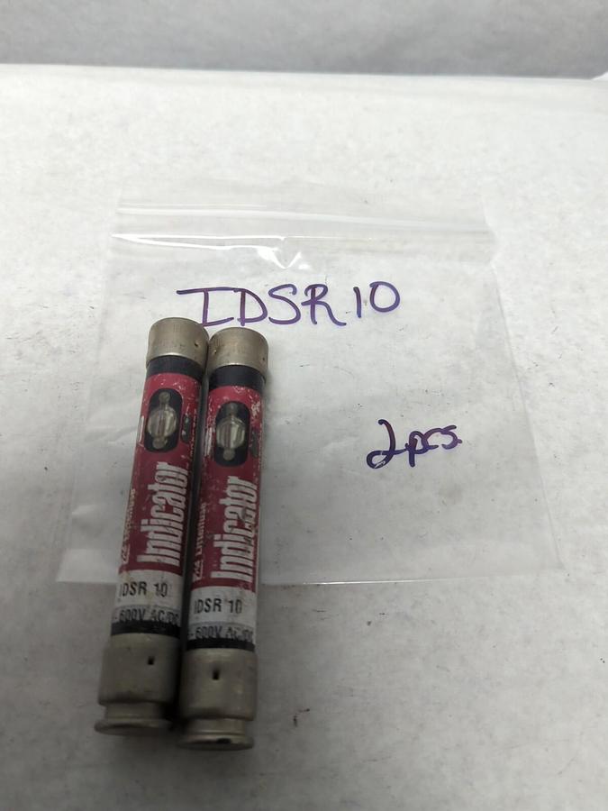Used LITTELFUSE,IDSR10,INDICATOR 10 AMP FUSE LOT OF 2 PRE-OWNED