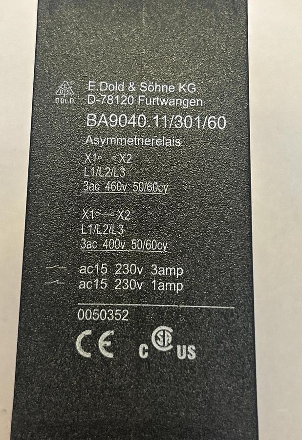 Used DOLD,BA9040.11/301/60,ASYMMETRY RELAY