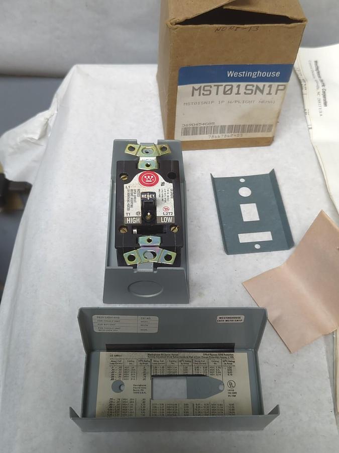 WESTINGHOUSE,MST01SN1P,STARTER WITH PILOT LIGHT 1-POLE NEMA 1 NEW