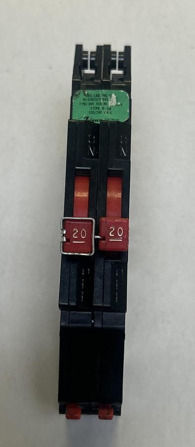 Used ZINSCO,R-38,TANDEM CIRCUIT BREAKER 20A 120/240V 2P
