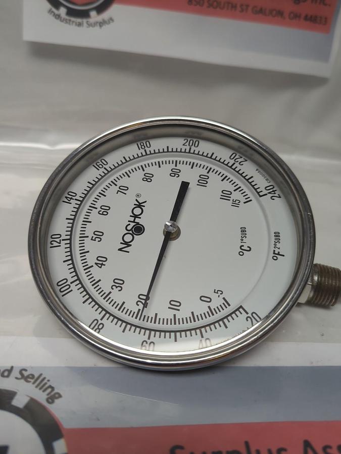 Used NOSHOK,20-240/-5-115,TEMPERATURE DIAL 20-240°F -5-115° C PRE-OWNED