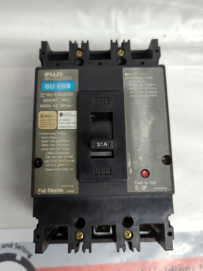 Used FUJI,ESB3030,CIRCUIT BREAKER 30 AMP 3-POLE PRE-OWNED