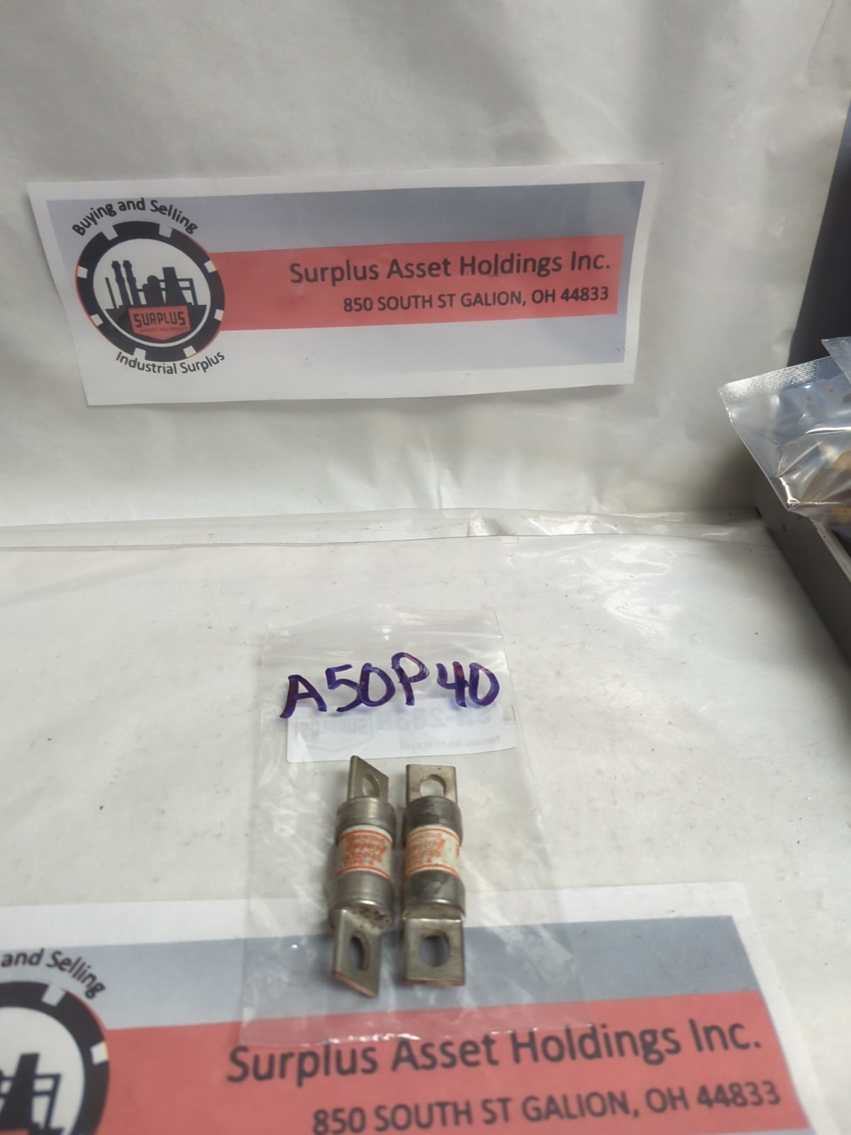 Used GOULD SHAWMUT,A50P40,AMP-TRAP 40 AMP FUSE LOT OF 2 PRE-OWNED