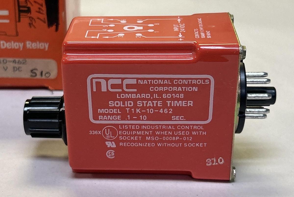 AMETEK NATIONAL CONTROLS,T1K-00010-462,TIME DELAY RELAY 1-10 SECONDS 24VDC NOS