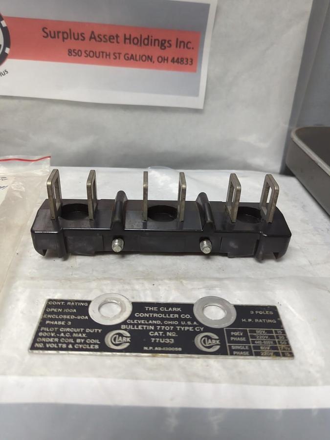 Used CLARK CONTROLLER CO.,77U33,MOVEABLE CONTACT ARM SIZE 3 PRE-OWNED