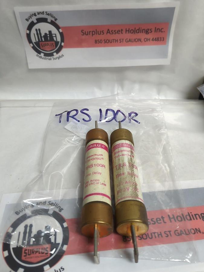 Used GOULD SHAWMUT,TRS100R,TRI-ONIC FUSE 100 AMP LOT OF 2 PRE-OWNED