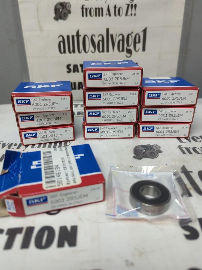 SKF,6001 2RSJEM,DEEP GROOVE BALL BEARING 12X28X8MM LOT OF 11 NOS