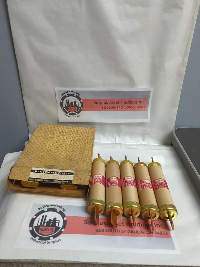 BUSSMANN,RES-100,SUPER-LAG RENEWABLE FUSE LOT OF 5 NOS