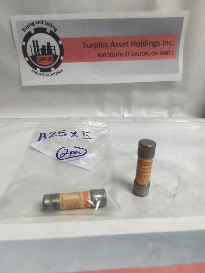Used GOULD SHAWMUT,A25X5,AMP-TRAP 5 AMP FUSE LOT OF 2 PRE-OWNED