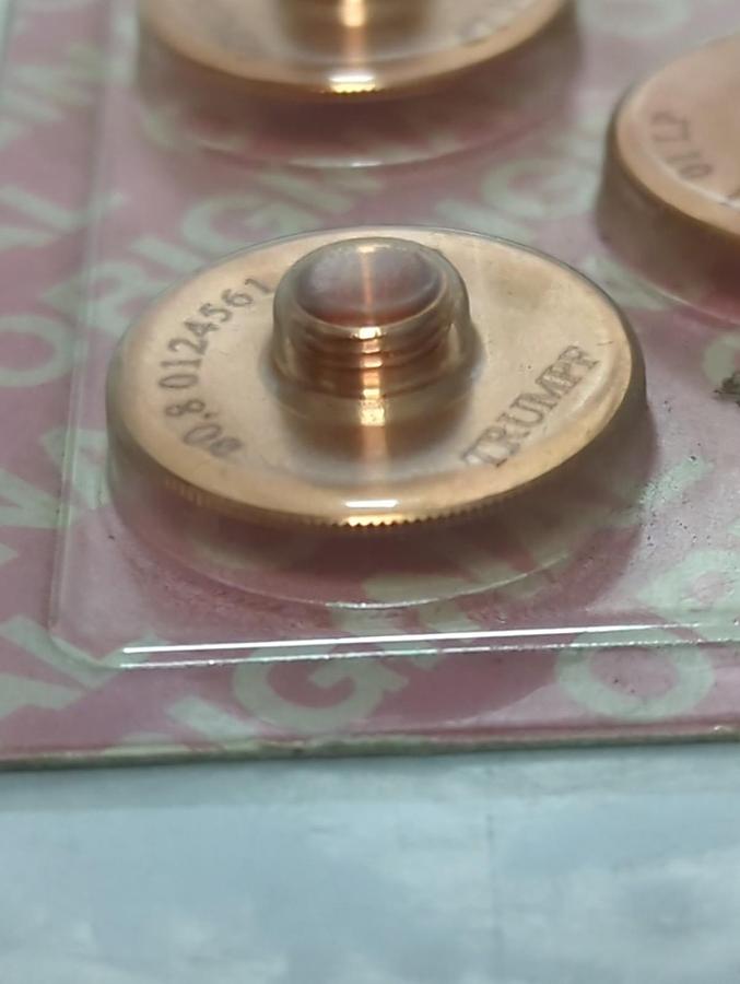 TRUMPF,0124561,CHROME PLATED LASER MACHINE NOZZLE 0.8MM/M8/ECE PACK OF 5 NOS