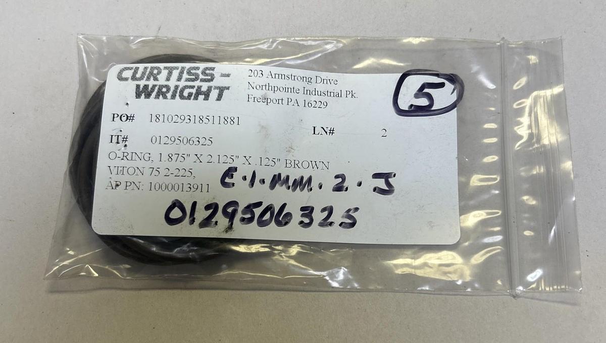 CURTISS WRIGHT,1000013911,O-RING LOT OF 5 NOS