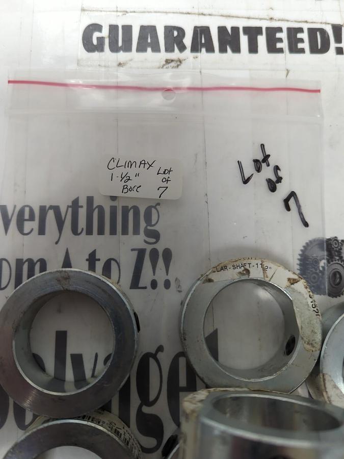 CLIMAX,1-1/2 INCH,BORE STEEL SET SCREW SHAFT COLLARS LOT OF 7 NOS