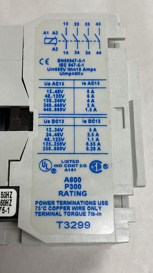 Cutler Hammer,D15CR40AB,Relay 4 Pole 110/120V NEW
