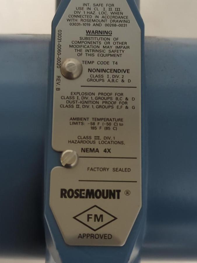 ROSEMOUNT,3051 CG2A52A1 AB4K5M5,PRESSURE TRANSMITTER 9PSI .6BAR 10.5-55 VDC