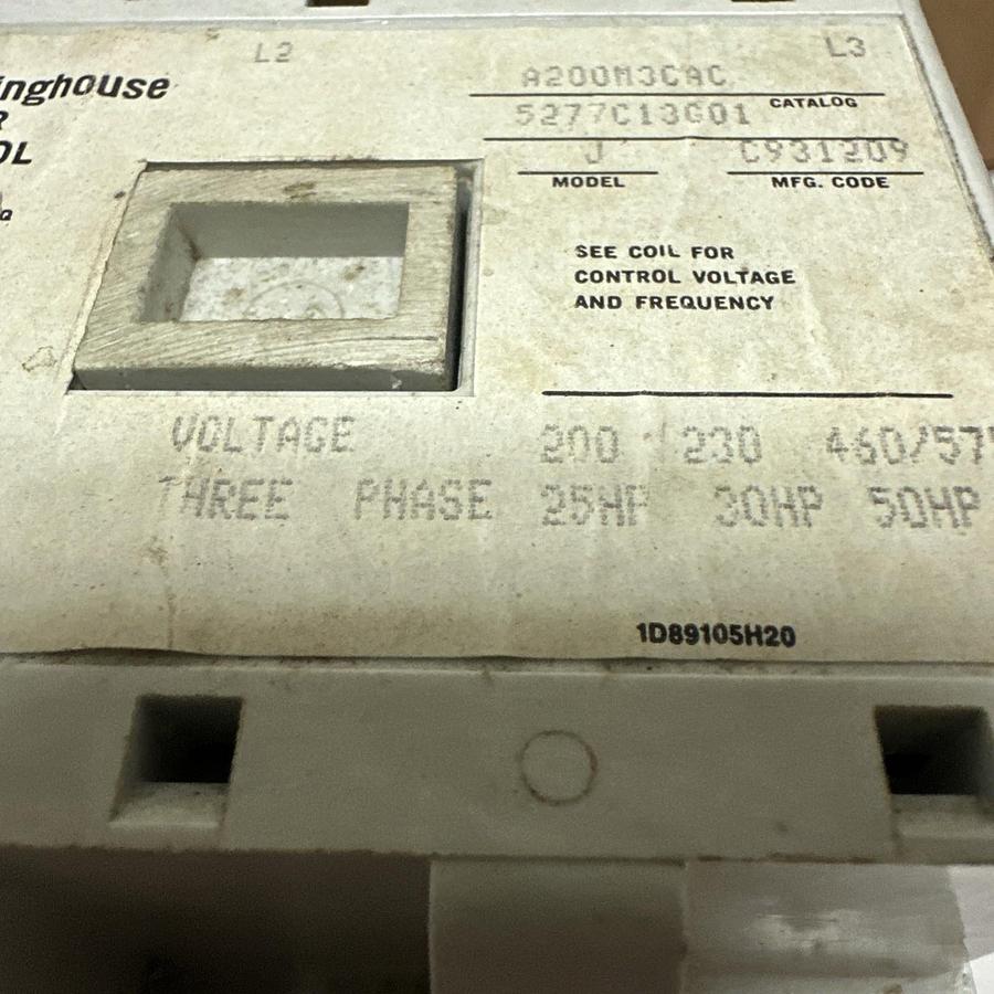 Used Westinghouse,A200M3CAC,Size 3 Motor Control