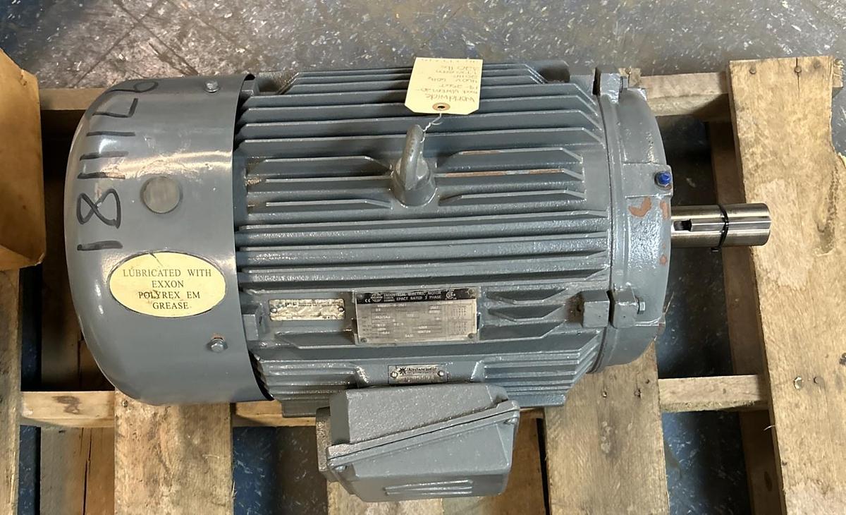 Used WORLDWIDE ELECTRIC,WWEM20-18-256T,MOTOR 20HP 1770RPM 230/460V 3PH 256T FRAME