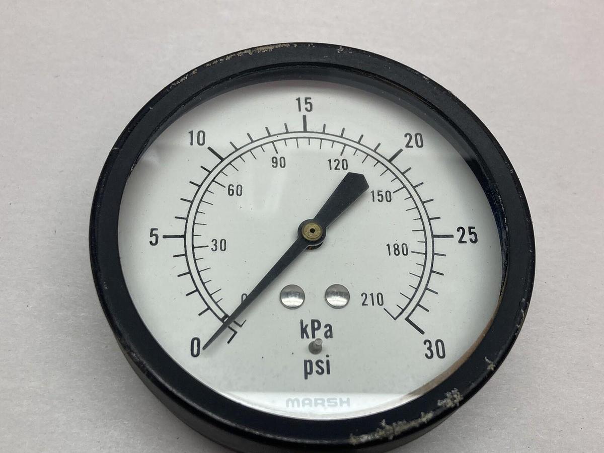 Used Marsh,0-30psi 0-210 kPa,Pressure Gauge