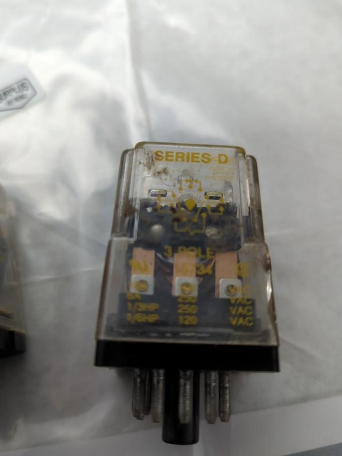 Used SQUARE D,8501-KP13P14V20,RELAY 120V 50/60HZ LOT OF 3 PRE-OWNED