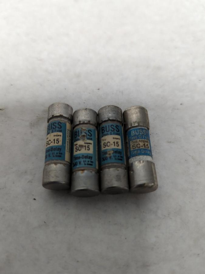 Used COOPER BUSSMANN,SC-15,CLASS G FUSE 15 AMP LOT OF 4 PRE-OWNED