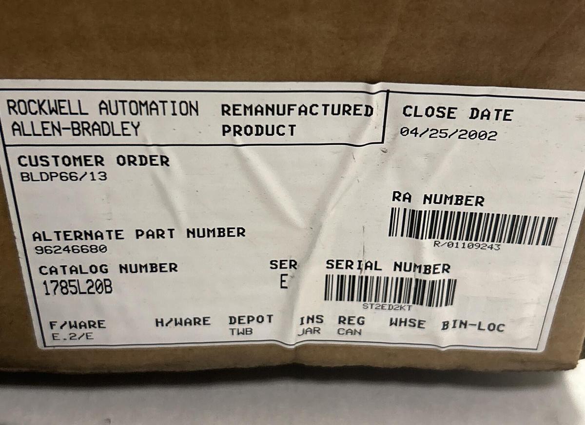 Used ALLEN BRADLEY,1785-L20B,PROCESSOR MODULE REFURBISHED