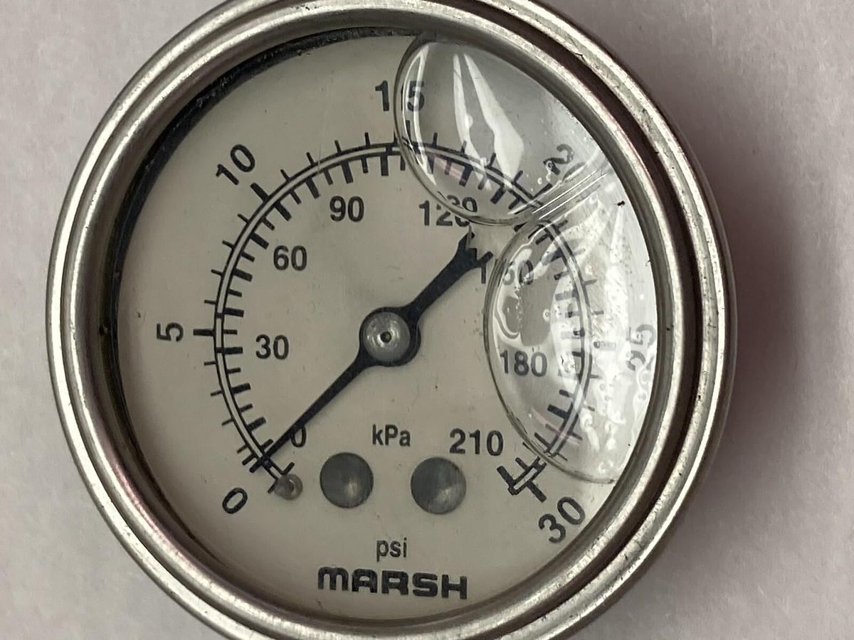 Used Marsh,0-30 psi,Pressure Gauge