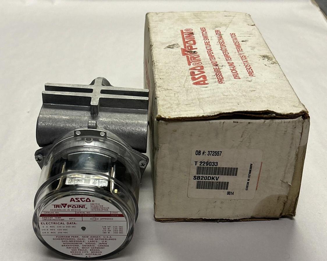 ASCO,SB20DKV,PRESSURE SWITCH NOS