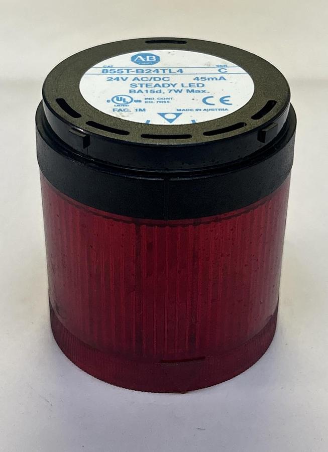 Used ALLEN BRADLEY,855T-B24TL4,RED STEADY LED STACK LIGHT