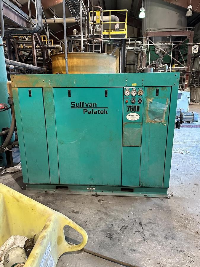 Used Sullivan Palatek,75UD,Rotary Screw Air Compressor 75Hp 460V 3PH