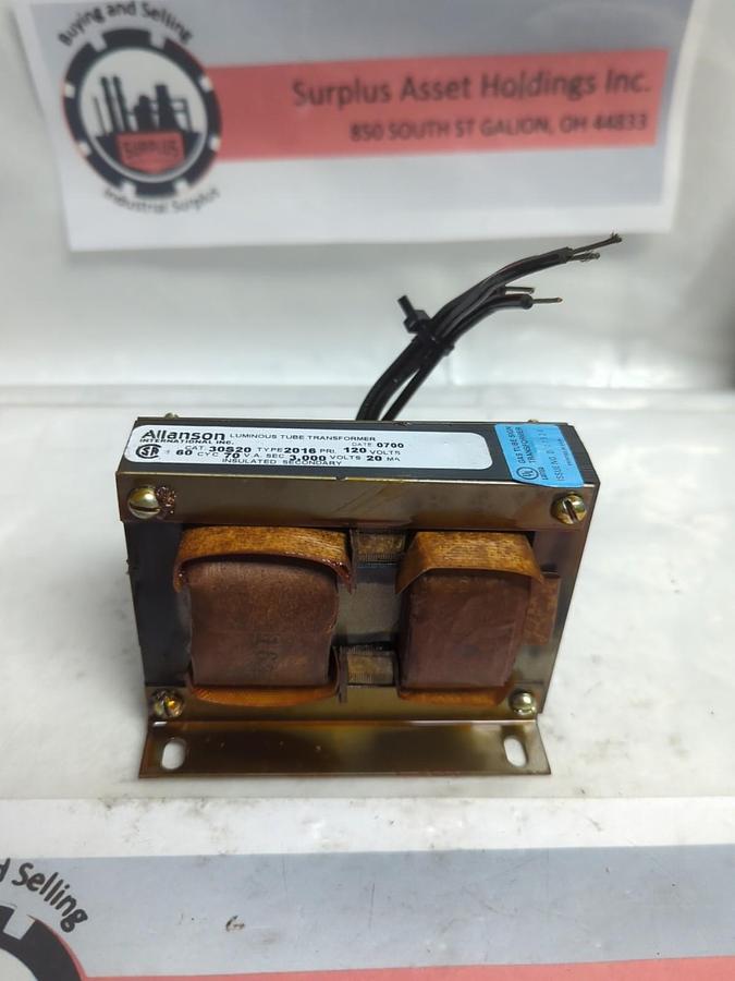 ALLANSON,30S20,TYPE 2016 TRANSFORMER PRI 120V-7VA SEC 3000-20MA NOS