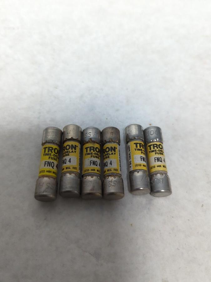 COOPER BUSSMANN,FNQ 4,TRON 4 AMP FUSE LOT OF 6 NOS