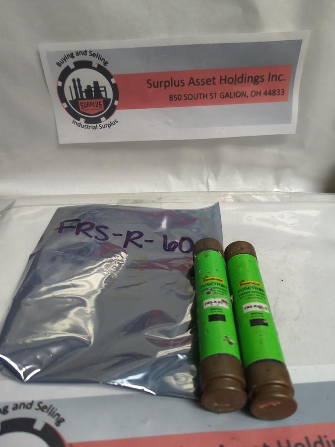 Used COOPER BUSSMANN,FRS-R-60,FUSETON FUSE 60 AMP LOT OF 2 PRE-OWNED