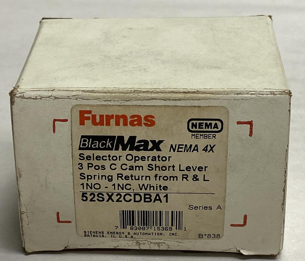 Furnas,52SX2CDBA1,Selector Switch 3 Position NOS