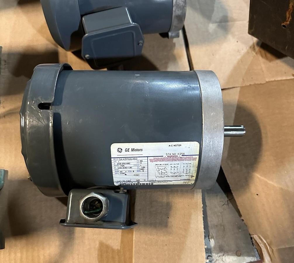 Used GE,5K43MG6490,1 HP 1725 RPM 3 PH 208-230/460V AC Motor