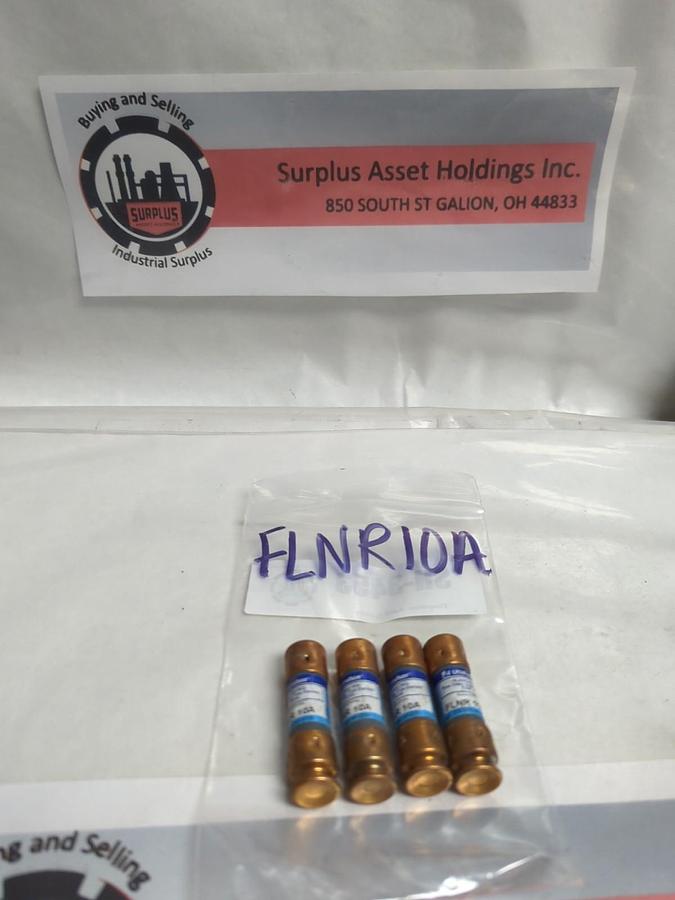 Used LITTELFUSE,FLNR10A,TIME-DELAY 10 AMP FUSE LOT OF 4 PRE-OWNED