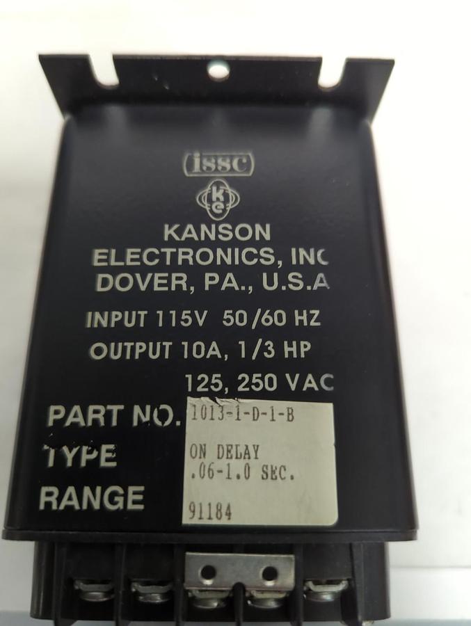Used ISSC KANSON,1013-1-D-1-B,TIMER CONTROL .06-1.0 SEC PRE-OWNED