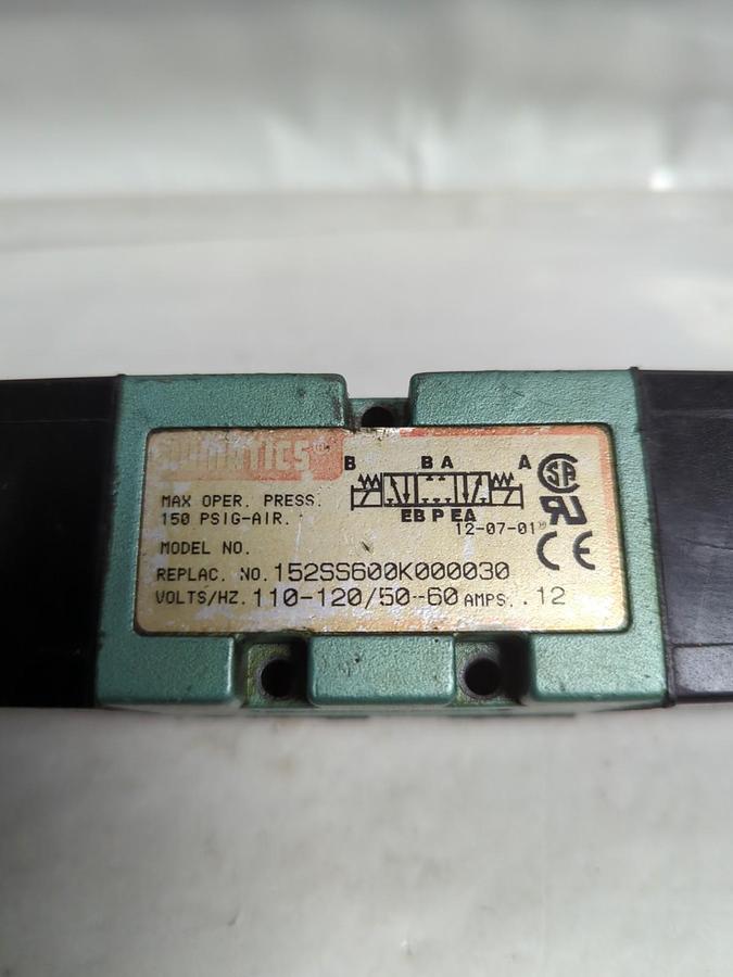 Used NUMATICS,152SS600K000030,SOLENOID VALVE AMP. 12 PRE-OWNED