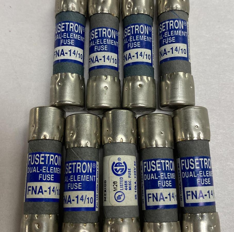 Cooper Bussmann,FNA-1-4/10,Fusetron Fuse Lot Of 9 NOS