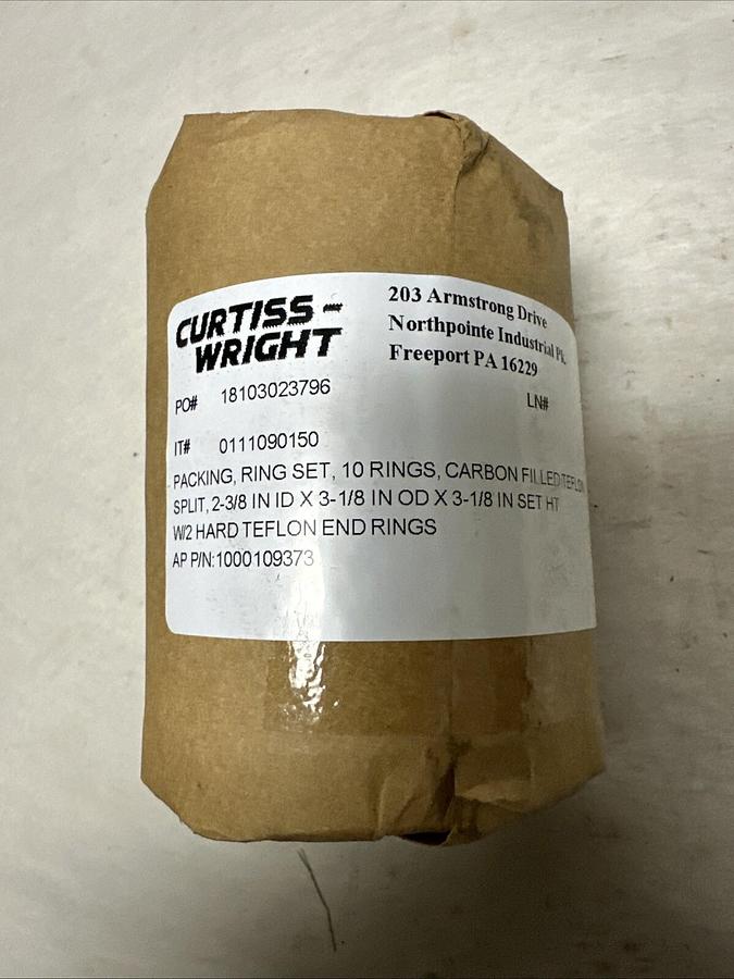 Used Curtiss-Wright,Packing Ring Set, 2-3/8" ID x 3-1/8" OD x 3-1/8"
