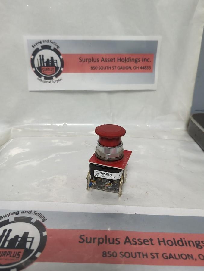 Used ALLEN BRADLEY,800T-FXT6A5,SER T PUSH-PULL EMERGENCY STOP BUTTON PRE-OWNED