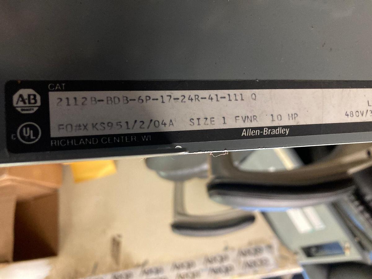 Used Allen-Bradley,2100 2112B,Size 1  Fused MCC 12 INCH Starter Feeder Bucket