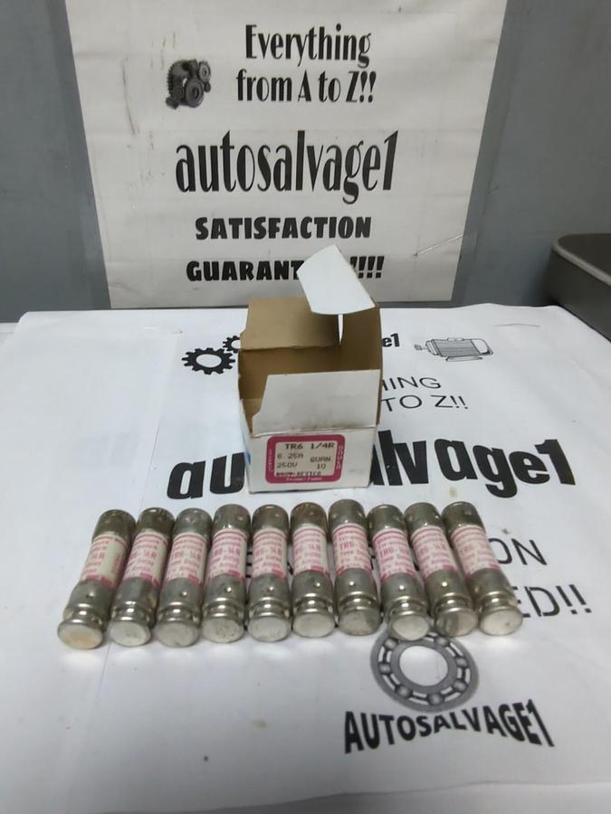 GOULD SHAWMUT,TR6-1/4R,TRI ONIC 1/4 AMP FUSES BOX OF 10 NEW