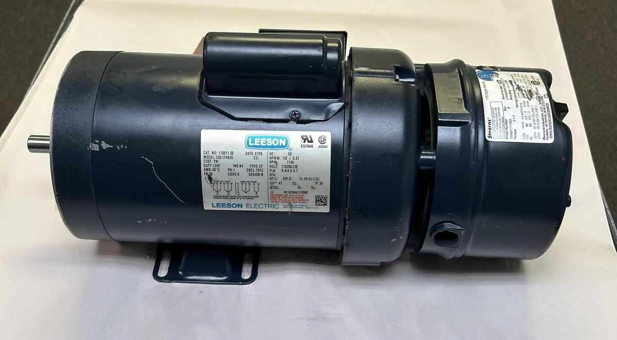 LEESON,110011.00,BRAKE MOTOR 1/2HP 1140RPM 115/208-230V 1PH 56 FRAME