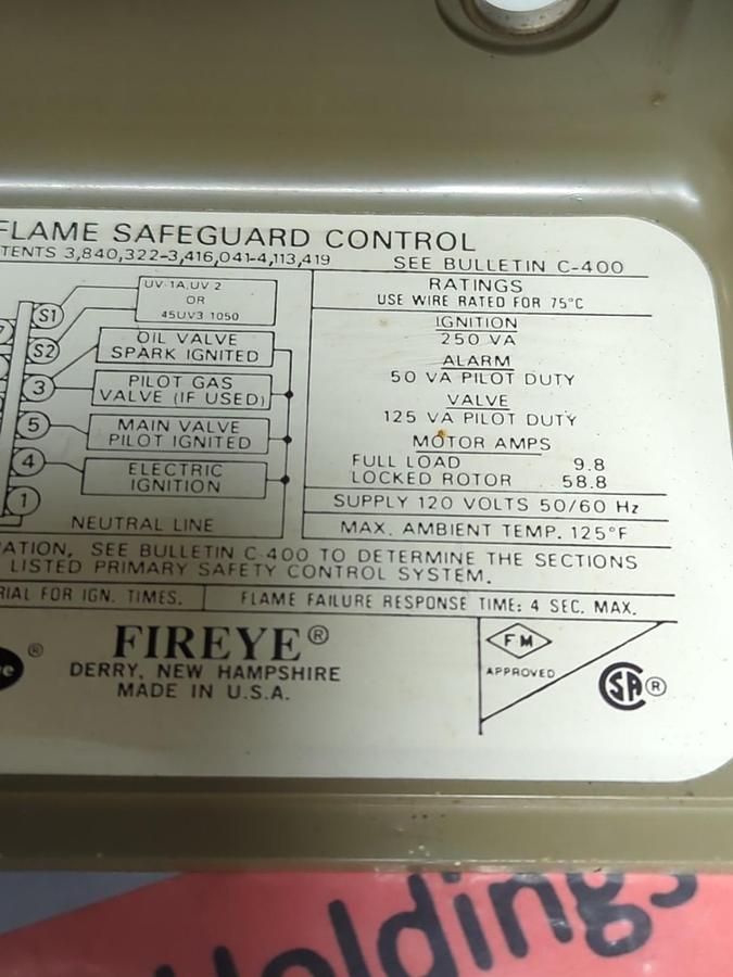 Used FIREYE,UVM-2,FLAME MONITOR CONTROL WITH BASE PRE-OWNED