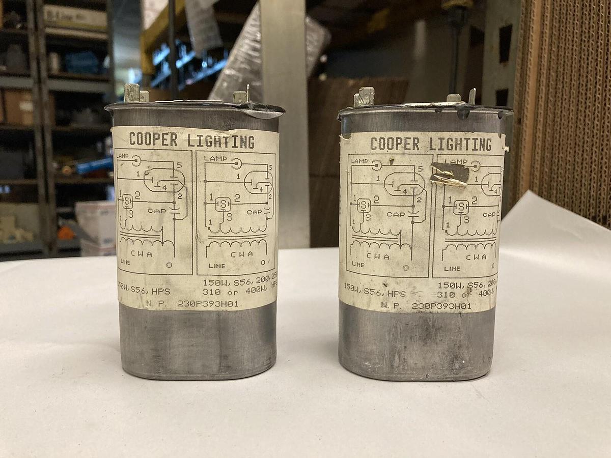 Used Cooper Lighting,220C211G05,Capacitor 150 Watts LOT OF 2